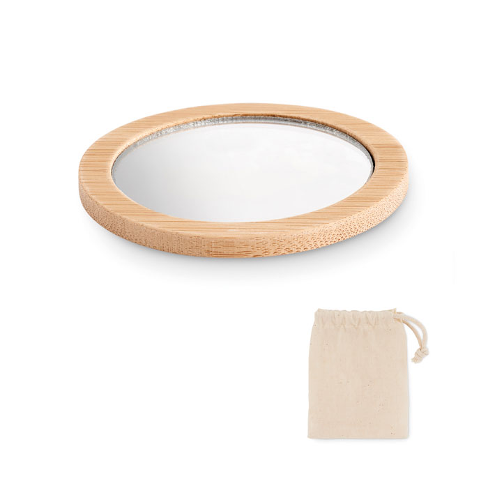 Bamboo compact mirror